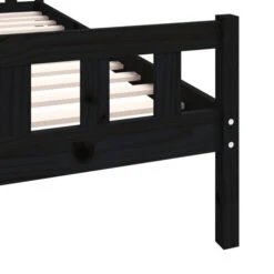 Cadre De Lit Noir Bois Massif 90x190 Cm Simple 6 -Vente De Chambre cadre de lit noir bois massif 90x190 cm simple 3666722113823 1381448