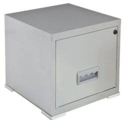 Caisson De Rangement 1 Tiroir Métal Gris Brillant Baryl