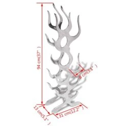 Casier à 9 Bouteilles En Forme De Flamme Aluminium Argenté -Vente De Chambre casier a 9 bouteilles en forme de flamme aluminium argente 3666722207461 1160902