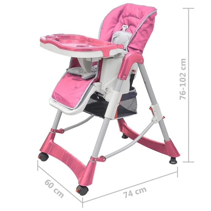 Chaise Haute Pour Bébés Deluxe Rose Hauteur Réglable 9 Chaise Haute Pour Bébés Deluxe Rose Hauteur Réglable – Image 9