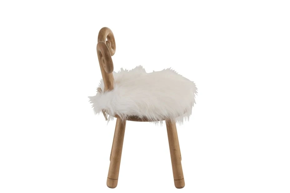 Chaise Oreille De Mouton Bois Naturel Et Blanc D 36 Cm 4 Chaise Oreille De Mouton Bois Naturel Et Blanc D 36 Cm – Image 4