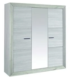 Chambre Adulte Complète Bois De Chêne Gris Maeva 140 -Vente De Chambre chambre adulte complete bois de chene gris maeva 140 208213