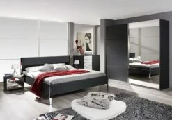 Chambre Adulte Design Anthracite Mat Et Métal Chromé Vegas 160