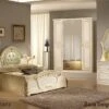Chambre Complète 6 Pièces Avec Lit Capitonné Bois Brillant Beige Soraya 180