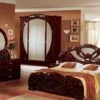 Chambre Complète 6 Pièces Bois Brillant Acajou Gilda 160