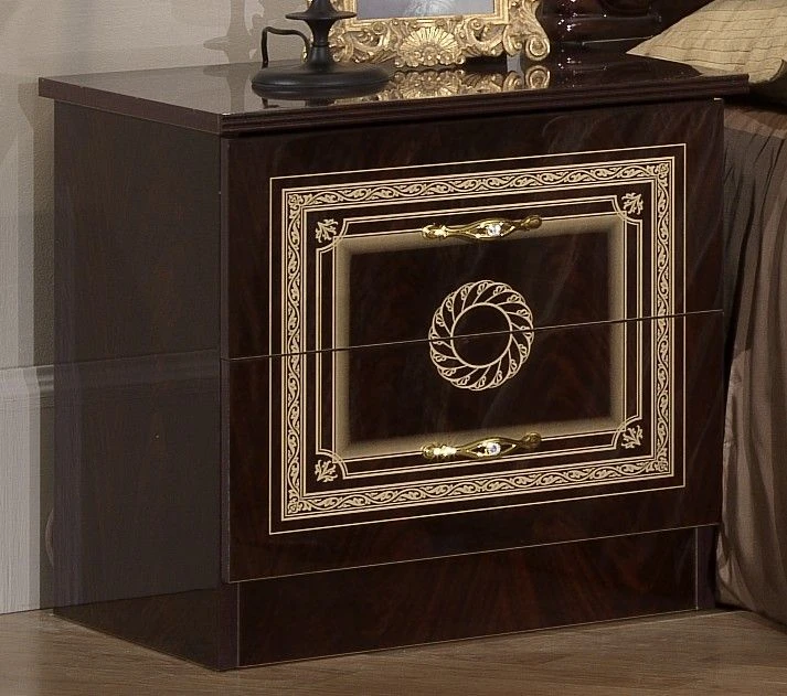 Chambre Complète 6 Pièces Bois Brillant Acajou Soraya 160 4 Chambre Complète 6 Pièces Bois Brillant Acajou Soraya 160 – Image 4