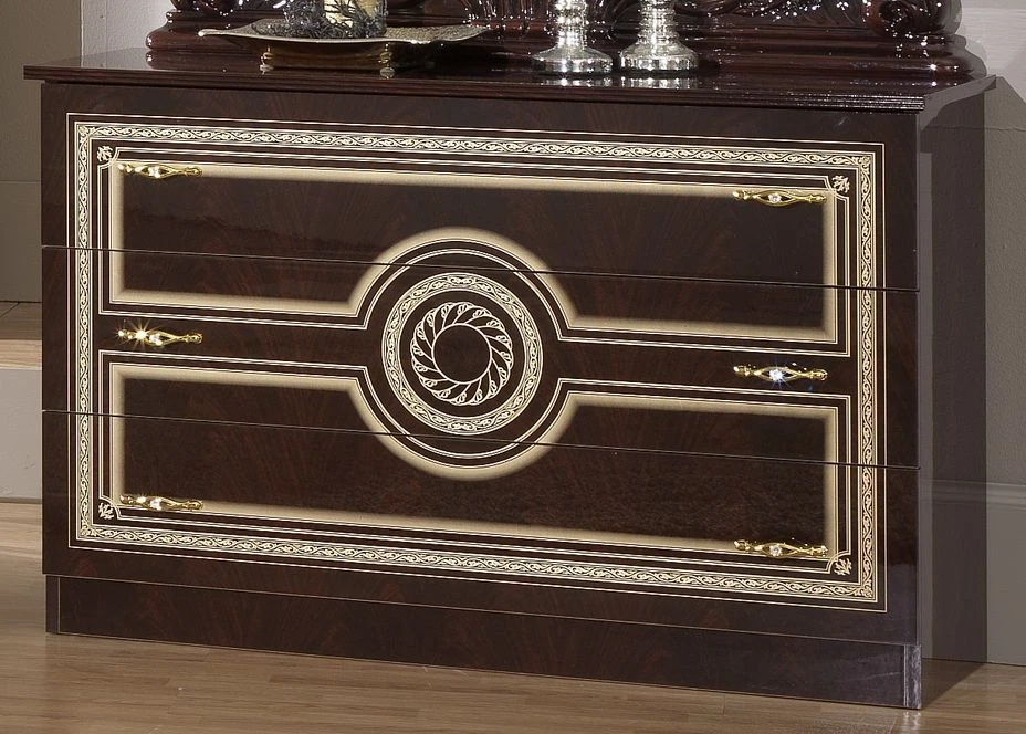 Chambre Complète 6 Pièces Bois Brillant Acajou Soraya 160 5 Chambre Complète 6 Pièces Bois Brillant Acajou Soraya 160 – Image 5