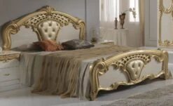Chambre Complète 6 Pièces Bois Brillant Beige Et Doré Crissie 180 -Vente De Chambre chambre complete 6 pieces bois brillant beige et dore crissie 180 266151