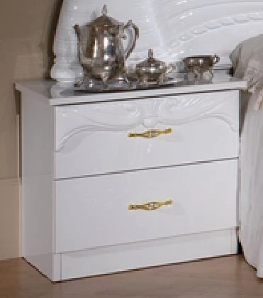 Chambre Complète 6 Pièces Bois Brillant Blanc Proud 160 4 Chambre Complète 6 Pièces Bois Brillant Blanc Proud 160 – Image 4