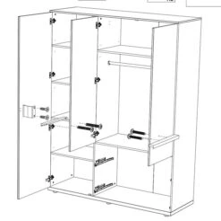 Chambre Complète Avec Environnement Laqué Blanc Armoire 3 Portes Italya 160 14 Chambre Complète Avec Environnement Laqué Blanc Armoire 3 Portes Italya 160 -Vente De Chambre chambre complete avec environnement laque blanc armoire 3 portes italya 160 208099