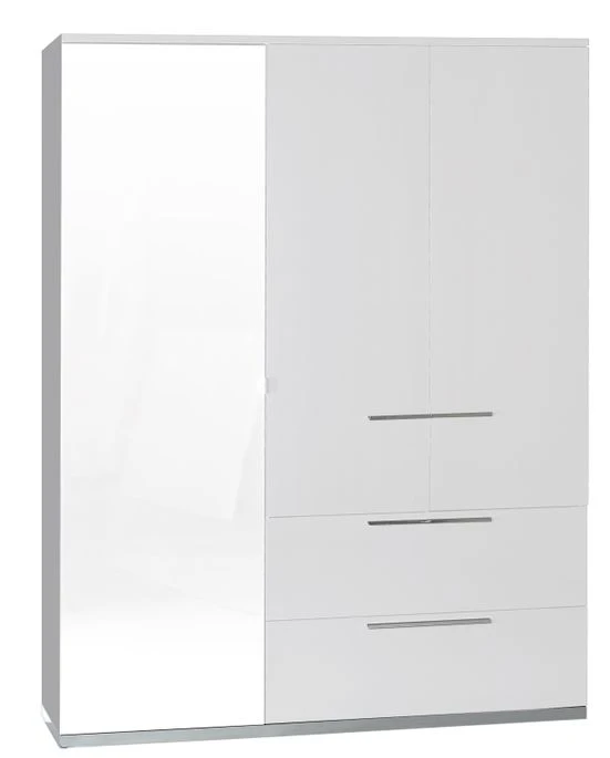 Chambre Complète Avec Environnement Laqué Blanc Armoire 3 Portes Italya 160 7 Chambre Complète Avec Environnement Laqué Blanc Armoire 3 Portes Italya 160 – Image 7