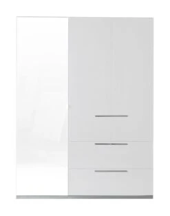 Chambre Complète Laqué Blanc Armoire 3 Portes Italya 140 -Vente De Chambre chambre complete laque blanc armoire 3 portes italya 140 208055
