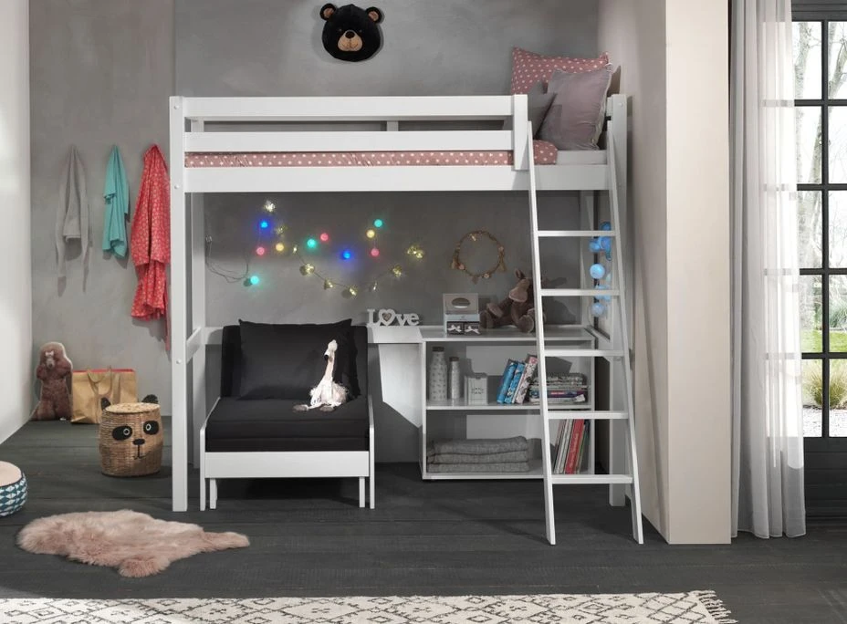 Chambre Enfant 3 Pièces Lit Fauteuil Et Bibliothèque Pin Massif Blanc Pino 90x200 Cm 1 Chambre Enfant 3 Pièces Lit Fauteuil Et Bibliothèque Pin Massif Blanc Pino 90x200 Cm