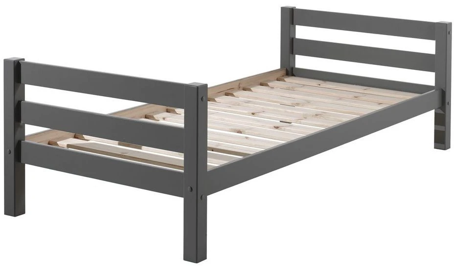 Chambre Enfant 3 Pièces Lit Mezzanine Lit Simple Et Commode 2 Portes Pin Massif Gris Pino 90/140x200 Cm 3 Chambre Enfant 3 Pièces Lit Mezzanine Lit Simple Et Commode 2 Portes Pin Massif Gris Pino 90/140x200 Cm – Image 3