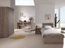 Chambre Enfant 4 Pièces Bois Clair Et Marron Foresta 90x200 Cm