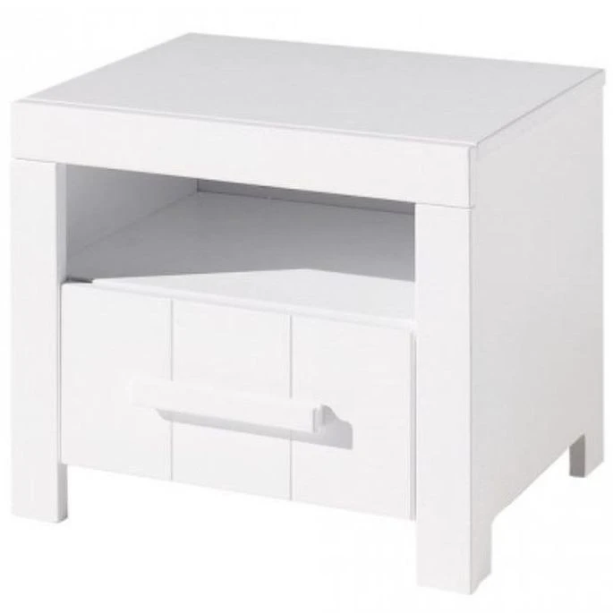 Chambre Enfant 4 Pièces Lit Sommier Chevet Et Armoire 2 Portes Pin Massif Laqué Blanc Erik 90x200 Cm 4 Chambre Enfant 4 Pièces Lit Sommier Chevet Et Armoire 2 Portes Pin Massif Laqué Blanc Erik 90x200 Cm – Image 4