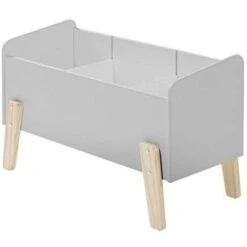 Chambre Enfant 5 Pièces Lit Chevet Coffre Et 2 étagères Bois Laqué Gris Et Pin Clair Kiddy 90x200 Cm -Vente De Chambre chambre enfant 5 pieces lit chevet coffre et 2 etageres bois laque gris et pin clair kiddy 90x200 cm 5420070223102 692089
