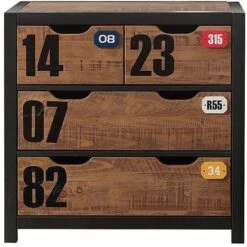 Chambre Enfant 5 Pièces Lit Gigogne Chevet Armoire Et Commode Pin Massif Foncé Et Noir Alex 90x200 Cm -Vente De Chambre chambre enfant 5 pieces lit gigogne chevet armoire et commode pin massif fonce et noir alex 90x200 cm 5420070211918 689620