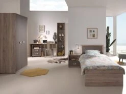 Chambre Enfant 6 Pièces Bois Clair Et Marron Foresta 90x200 Cm