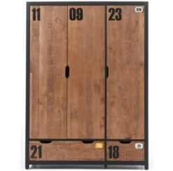 Chambre Enfant 6 Pièces Pin Massif Foncé Et Noir Alex -Vente De Chambre chambre enfant 6 pieces pin massif fonce et noir alex 5420070228923 689661