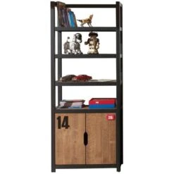 Chambre Enfant 6 Pièces Pin Massif Foncé Et Noir Alex -Vente De Chambre chambre enfant 6 pieces pin massif fonce et noir alex 5420070228923 689662