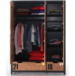 Chambre Enfant 6 Pièces Pin Massif Foncé Et Noir Alex -Vente De Chambre chambre enfant 6 pieces pin massif fonce et noir alex 5420070228923 695908