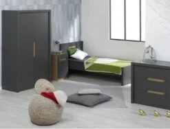 Chambre Enfant Gris Foncé Et Bois Clair Nobus
