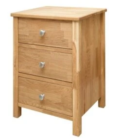 Chevet En Bois De Chêne Massif Naturel 3 Tiroirs Rika