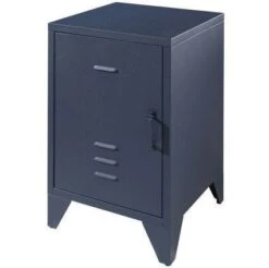 Chevet Enfant Métal Bleu Foncé Mat Bronx