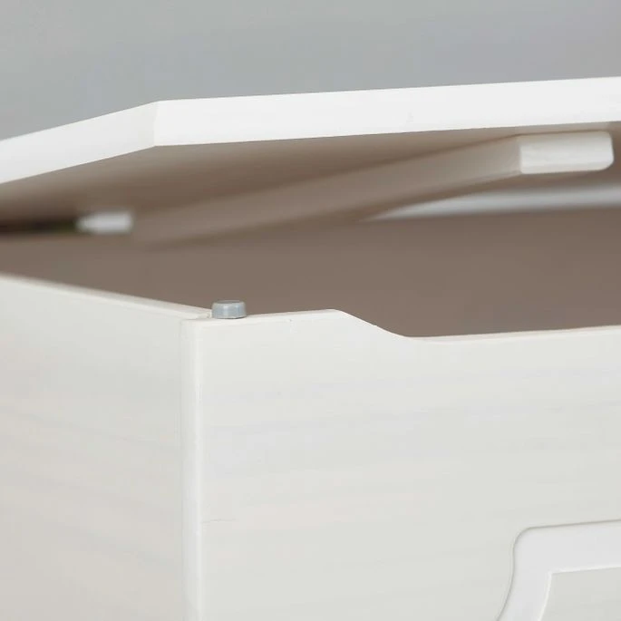 Coffre à Jouet Pin Massif Vernis Blanc Karal 3 Coffre à Jouet Pin Massif Vernis Blanc Karal – Image 3