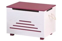 Coffre à Jouets Bois Blanc Et Fuchsia Alicia