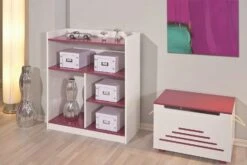 Coffre à Jouets Bois Blanc Et Fuchsia Alicia -Vente De Chambre coffre a jouets bois blanc et fuchsia alicia 4010340271004 5911