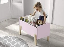 Coffre à Jouets Laqué Vieux Rose Et Pieds Bois Massif Clair Kiddy -Vente De Chambre coffre a jouets laque vieux rose et pieds bois massif clair kiddy 5420070221887 691864