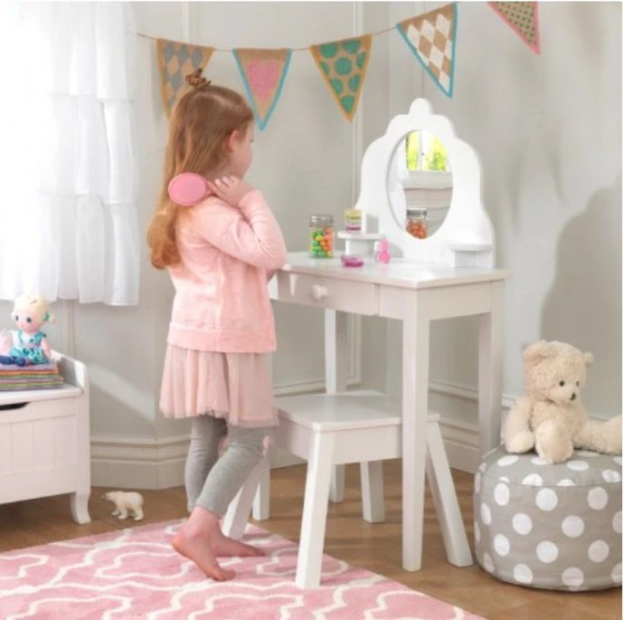 Coiffeuse Et Tabouret Blanc Kidkraft 13009 3 Coiffeuse Et Tabouret Blanc Kidkraft 13009 – Image 3