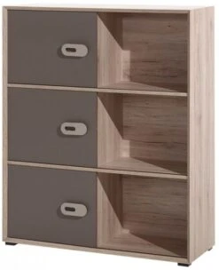 Commode 3 Portes 3 Niches Bois Clair Et Marron Foresta