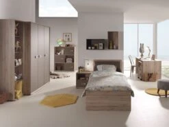 Commode 3 Portes 3 Niches Bois Clair Et Marron Foresta -Vente De Chambre commode 3 portes 3 niches bois clair et marron foresta 5420070222297 92183