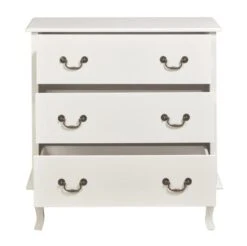 Commode 3 Tiroirs Bois Massif Blanc Faure -Vente De Chambre commode 3 tiroirs bois massif blanc manille 3248110180039 661929