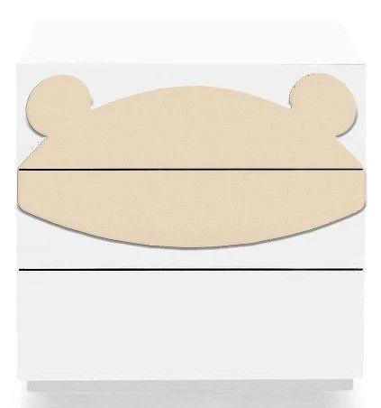 Commode 3 Tiroirs Laqué Blanc Et Motif Ours Orange Fox 1 Commode 3 Tiroirs Laqué Blanc Et Motif Ours Orange Fox