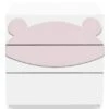Commode 3 Tiroirs Laqué Blanc Et Motif Ours Rose Fox