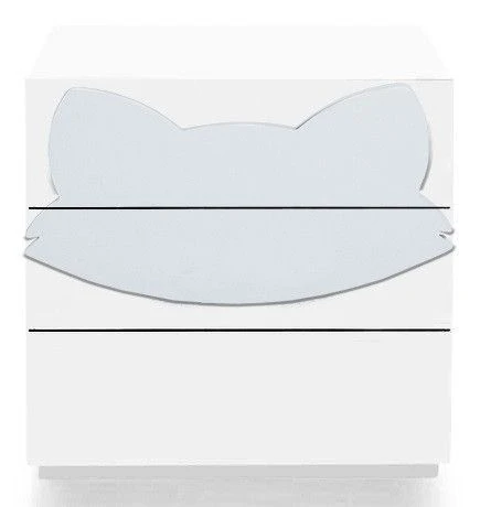 Commode 3 Tiroirs Laqué Blanc Et Motif Renard Bleu Gris Fox 1 Commode 3 Tiroirs Laqué Blanc Et Motif Renard Bleu Gris Fox