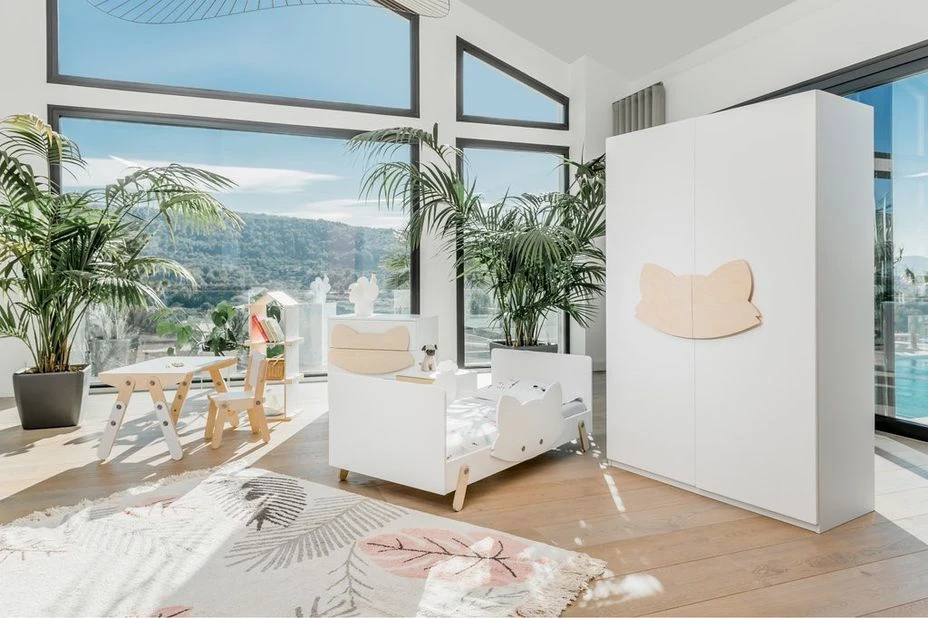 Commode 3 Tiroirs Laqué Blanc Et Motif Renard Bois Clair Fox 5 Commode 3 Tiroirs Laqué Blanc Et Motif Renard Bois Clair Fox – Image 5