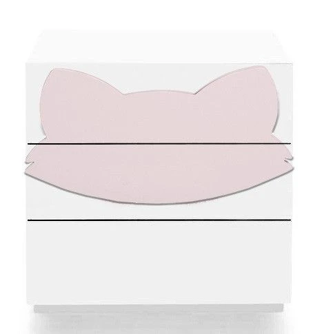 Commode 3 Tiroirs Laqué Blanc Et Motif Renard Rose Fox 1 Commode 3 Tiroirs Laqué Blanc Et Motif Renard Rose Fox