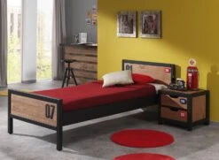 Commode 4 Tiroirs Pin Massif Foncé Et Noir Alex -Vente De Chambre commode 4 tiroirs pin massif fonce et noir alex 5420070209830 594221