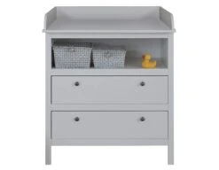 Commode à Langer 2 Tiroirs Mélaminé Blanc Leone