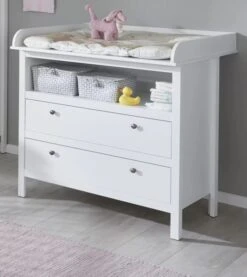 Commode à Langer 2 Tiroirs Mélaminé Blanc Leone -Vente De Chambre commode a langer 2 tiroirs melamine blanc leone 4251398972929 1080760