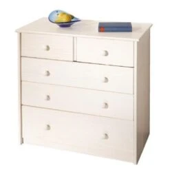 Commode Blanche Pin Massif Luna -Vente De Chambre commode blanche pin massif luna 4010340209069 5880