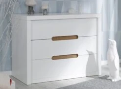 Commode Enfant 3 Tiroirs Bois Blanc Milo