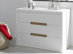 Commode Enfant 3 Tiroirs Bois Blanc Milo -Vente De Chambre commode enfant 3 tiroirs bois blanc milo 3700429609873 655298