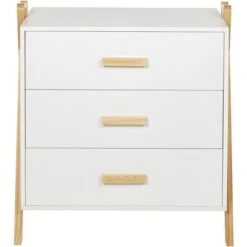 Commode Enfant 3 Tiroirs Pin Massif Clair Et Blanc Cora -Vente De Chambre commode enfant 3 tiroirs pin massif clair et blanc amarok 3248116143175 413838