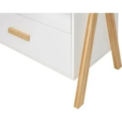 Commode Enfant 3 Tiroirs Pin Massif Clair Et Blanc Cora -Vente De Chambre commode enfant 3 tiroirs pin massif clair et blanc amarok 3248116143175 413840
